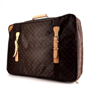 Louis Vuitton Satellite suitcase in brown monogram canvas and natural leather
