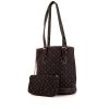 Louis Vuitton Bucket handbag in ebene monogram canvas Idylle and brown leather - 00pp thumbnail