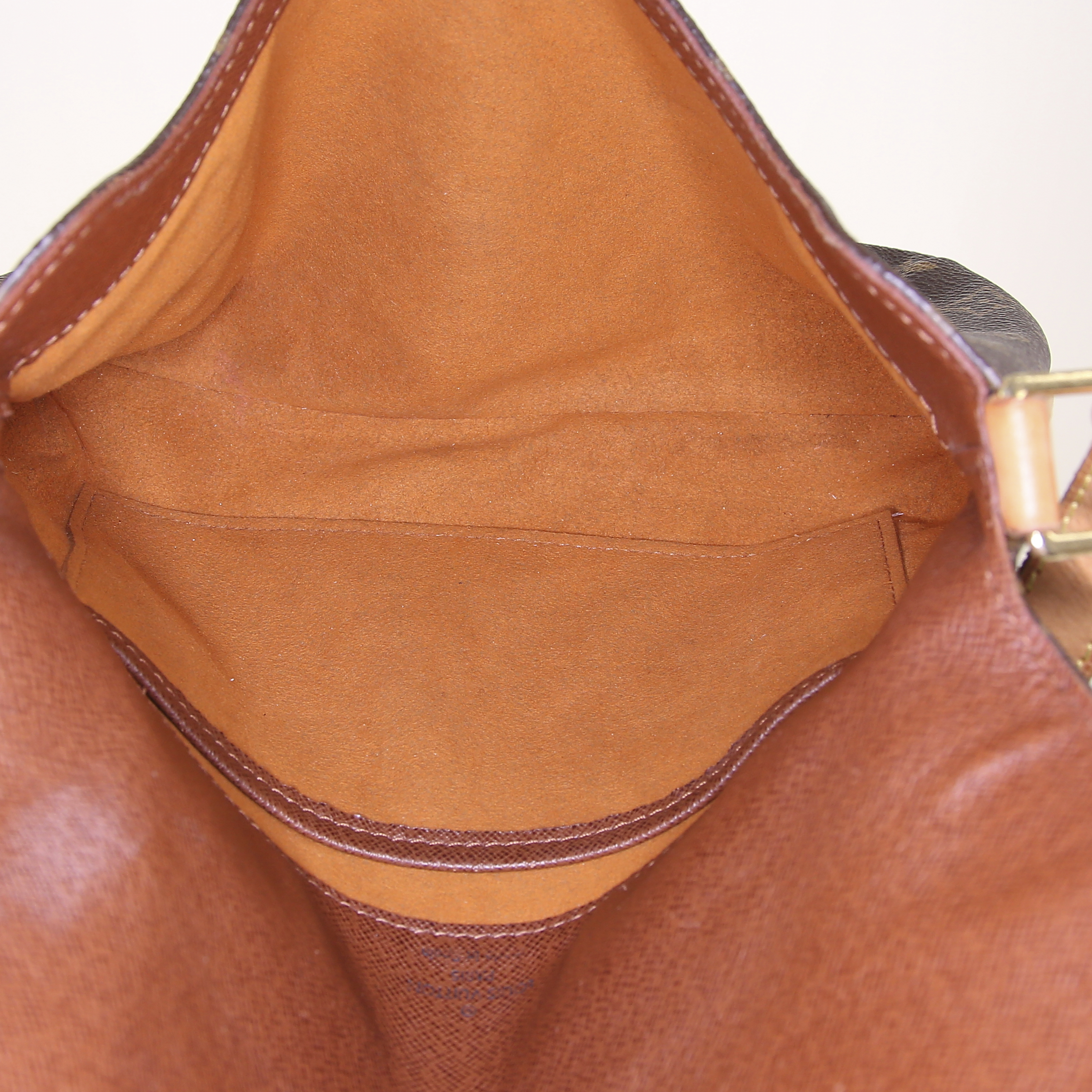 Borsa a tracolla Louis Vuitton Musette Tango in tela monogram marrone e pelle naturale - Detail D2