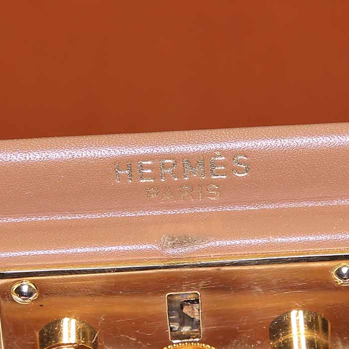 Borsa da viaggio Hermès Vintage in crine di cavallo intrecciato beige e pelle gold - Detail D3