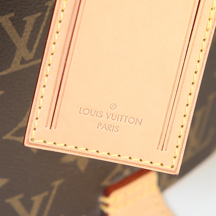 Boite à chapeaux Louis Vuitton Malle à Chapeaux en toile monogram et cuir naturel - Detail D3