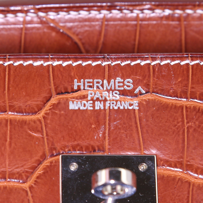 Borsa Hermes Birkin 35 cm in coccodrillo marino - Detail D3