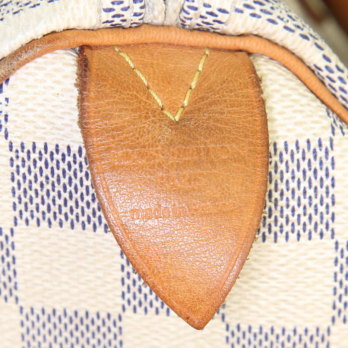 Borsa Louis Vuitton Speedy 35 in tela a scacchi e pelle naturale - Detail D3