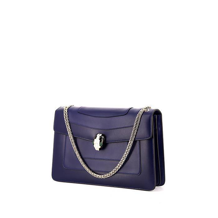 Bulgari Serpenti Forever medium model handbag in blue leather - 00pp