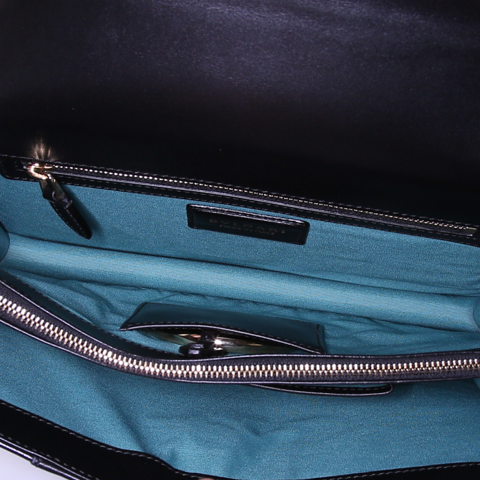 Bulgari handbag in black leather - Detail D3