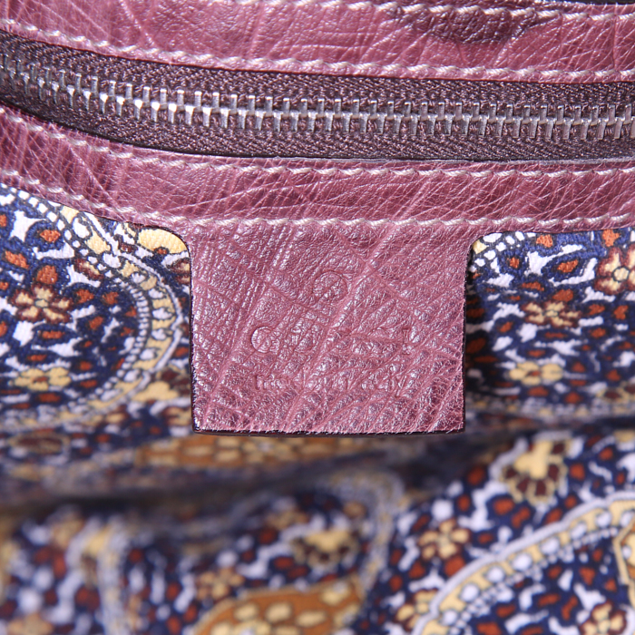 Gucci Bamboo Indy Hobo handbag in brown ostrich leather - Detail D3