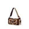Dior Flight handbag in brown leather and beige sheepskin - 00pp thumbnail