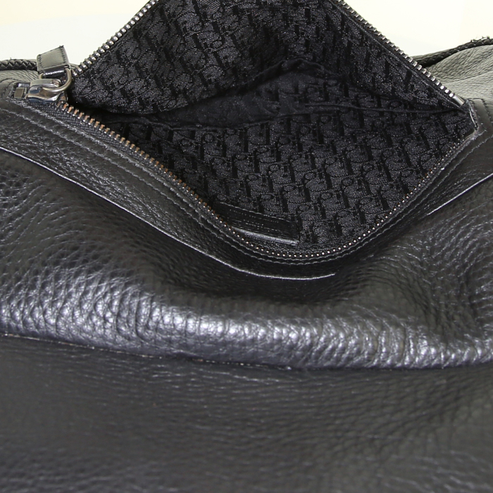 Borsa da spalla o a mano Dior Gaucho in pelle nera - Detail D2
