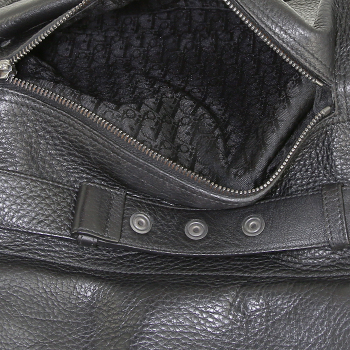 Borsa da spalla o a mano Dior Gaucho in pelle nera - Detail D4