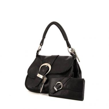 Bolso para llevar al hombro o en la mano Dior Gaucho en cuero negro