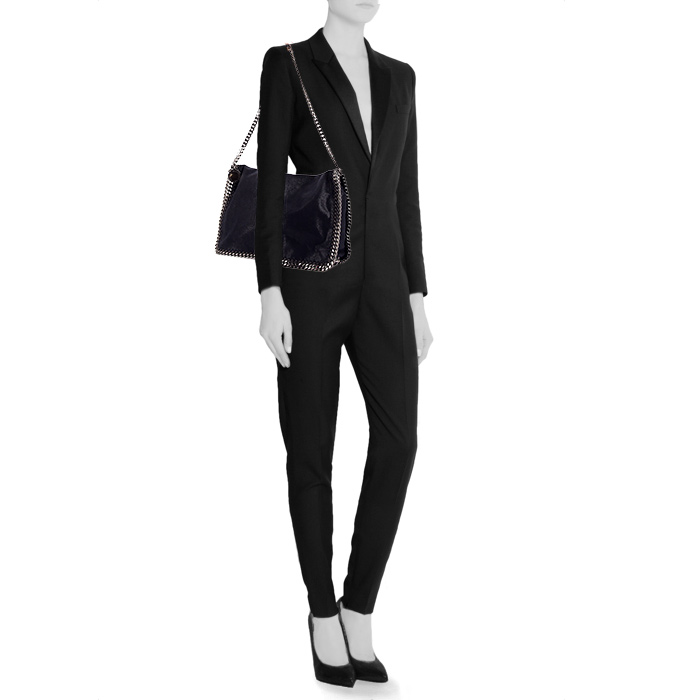 Borsa Stella McCartney in tela blu marino - Detail D1