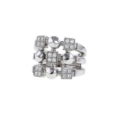 Bague Bulgari Lucéa grand modèle en or blanc et diamants
