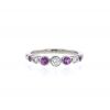 Sortija Tiffany & Co Jazz en platino,  diamantes y zafiros rosas - 360 thumbnail