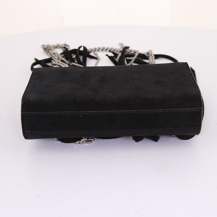 Borsa a tracolla Saint Laurent Kate in camoscio nero - Detail D5