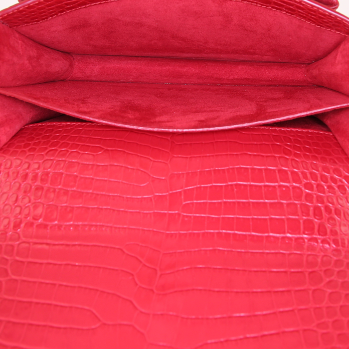 Borsa a tracolla Saint Laurent Sunset in pelle rossa simil coccodrillo - Detail D3