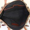 Burberry handbag in beige Haymarket canvas and brown leather - Detail D2 thumbnail