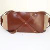 Burberry handbag in beige Haymarket canvas and brown leather - Detail D4 thumbnail