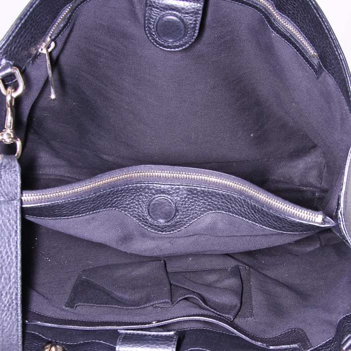 Bolso Cabás Gucci Bamboo en cuero negro - Detail D3