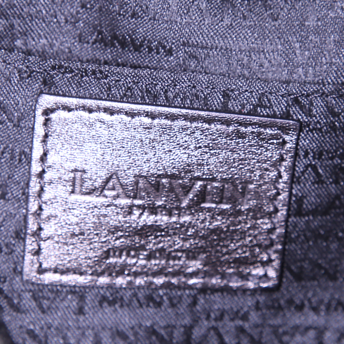 Borsa a tracolla Lanvin Happy mini in pelle argentata - Detail D4
