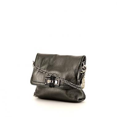Borsa a tracolla Lanvin Happy mini in pelle argentata