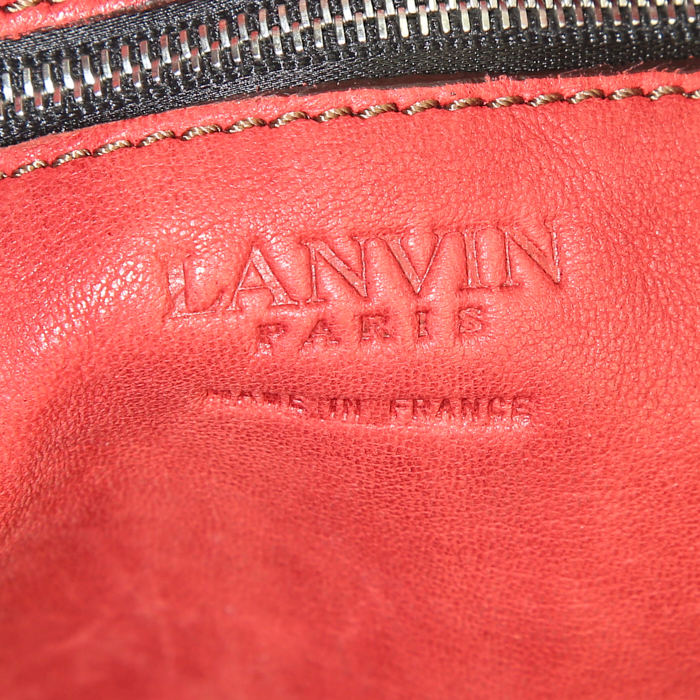 Lanvin handbag in red leather - Detail D3