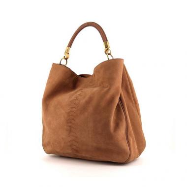 Bolso Cabás Saint Laurent Roady en cuero marrón