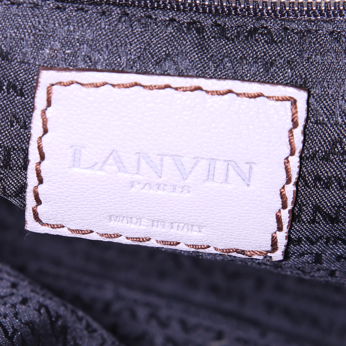 Lanvin handbag in grey leather - Detail D3