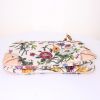 Gucci Bamboo handbag in beige leather and flowered canvas - Detail D4 thumbnail