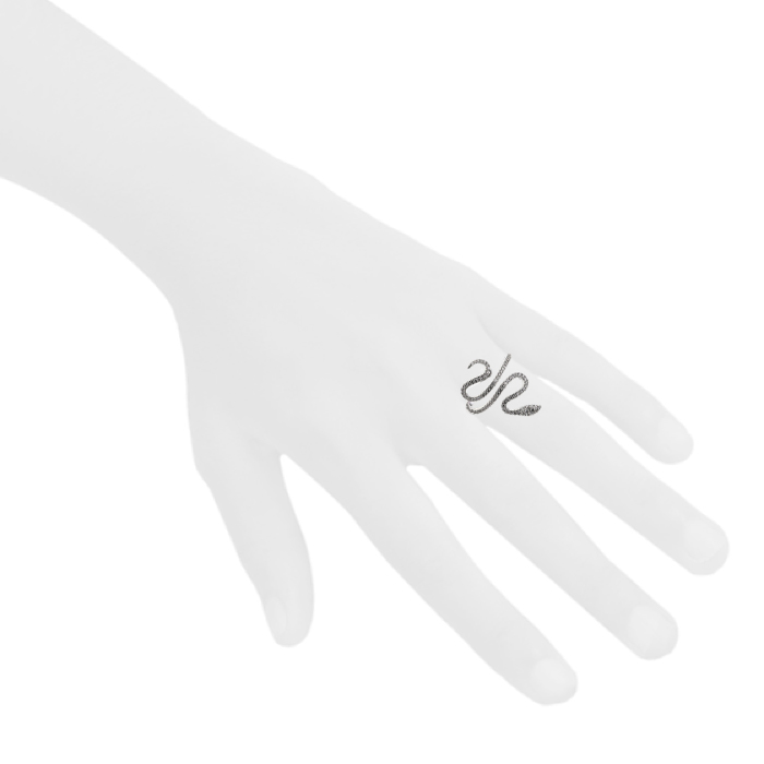 Messika Snake S small model ring in white gold and diamonds - Detail D1
