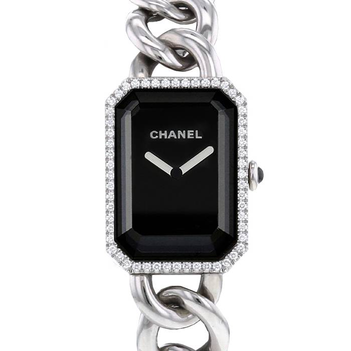 Chanel Première  size L watch in stainless steel and diamonds Ref:  H3254 Circa  2010