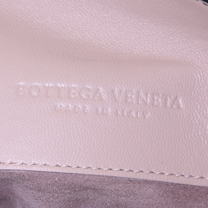 Borsa Bottega Veneta Le Piazza modello piccolo in pelle bianca beige e marrone - Detail D4