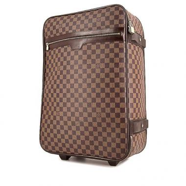 Valise souple Louis Vuitton Pegase en toile damier enduite ébène et cuir marron