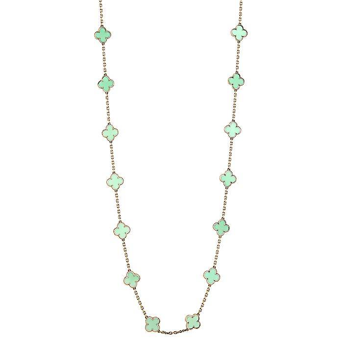 Sautoir Van Cleef & Arpels Alhambra Vintage en or jaune et chrysoprase