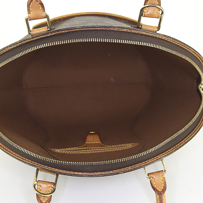 Louis Vuitton Ellipse large model handbag in brown monogram canvas and natural leather - Detail D2