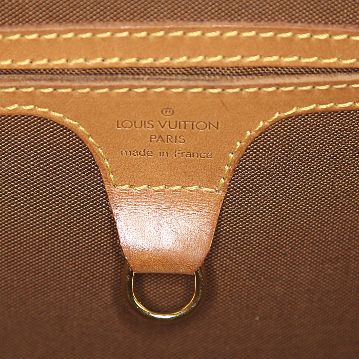 Sac à main Louis Vuitton Ellipse grand modèle en toile monogram marron et cuir naturel - Detail D3