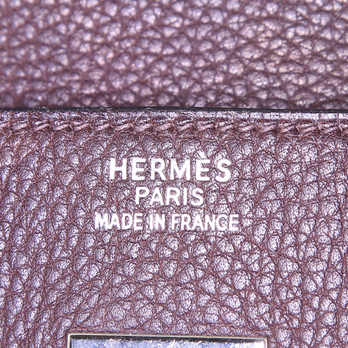Sac à main Hermes Birkin 35 cm en cuir togo marron - Detail D3