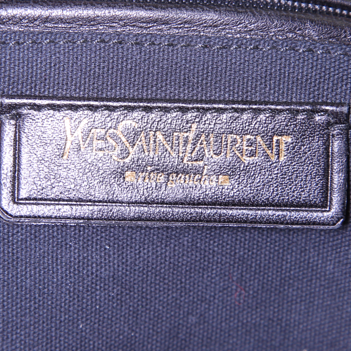 Sac porté épaule Saint Laurent Besace Messenger en cuir argenté - Detail D3