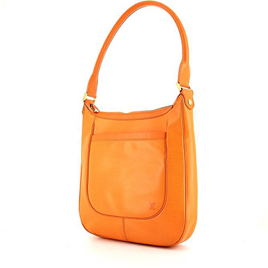 Borsa da spalla o a mano Louis Vuitton Salabha in pelle Epi arancione