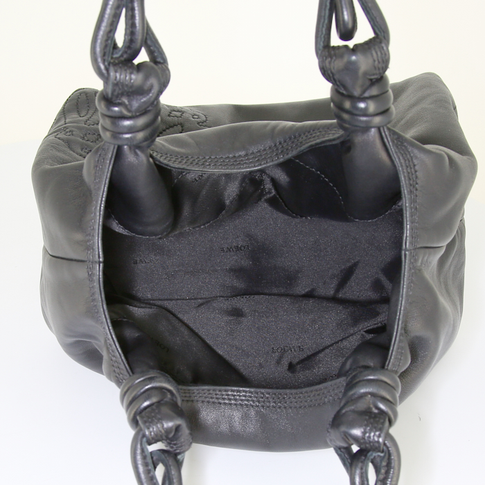 Sac cabas Loewe en cuir noir - Detail D2