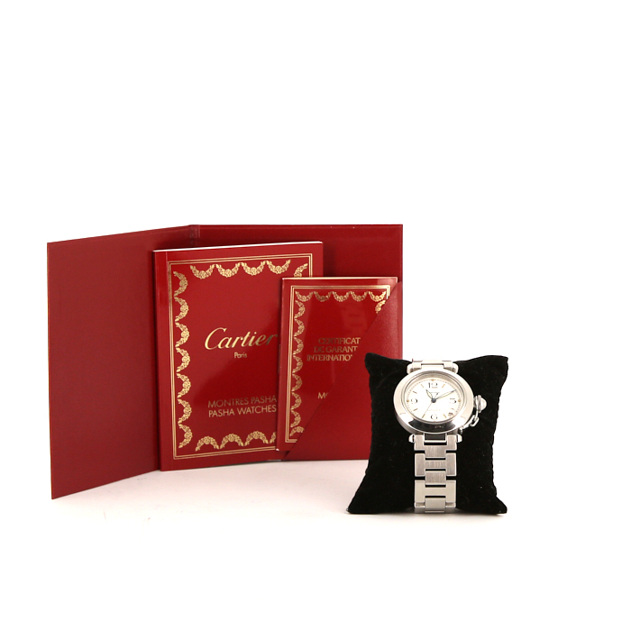 Cartier Pasha watch in stainless steel Ref:  1031 Circa  1995 - Detail D2