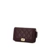 Chanel Boy wallet in plum quilted leather - 00pp thumbnail