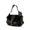 Dior Rebelle bag worn on the shoulder or carried in the hand in black leather and black suede - 00pp thumbnail
