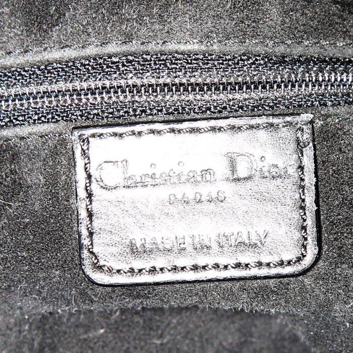 Borsa da spalla o a mano Dior Rebelle in pelle nera e camoscio nero - Detail D3