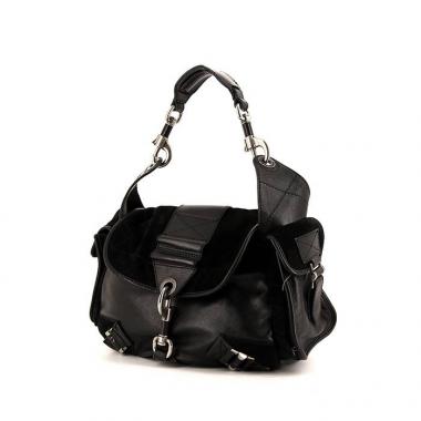 Bolso para llevar al hombro o en la mano Dior Rebelle en cuero negro y ante negro