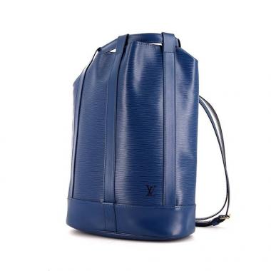 Bolso para llevar al hombro Louis Vuitton Randonnée en cuero Epi azul