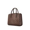 Bolso de mano Louis Vuitton Triana en lona a cuadros ébano y cuero marrón - 00pp thumbnail