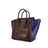 Bolso de mano Celine Luggage en cuero tricolor marrón, color burdeos y azul - 00pp thumbnail