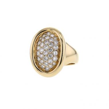 Bague époque années 90 Cartier Baignoire en or jaune et diamants
