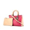 Borsa Dior Diorissimo modello medio in pelle bicolore rosa e beige - 00pp thumbnail