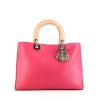 Dior Diorissimo medium model handbag in pink and beige bicolor leather - 360 thumbnail